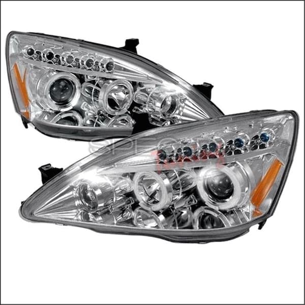 Overtime Halo LED Projector Headlights for 03 to 07 Honda Accord; Chrome - 10 x 25 x 26 in. OV126200 - main